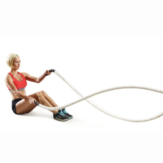 Канат тренировочный для кроссфита 12 м Battle Rope White 50х12
