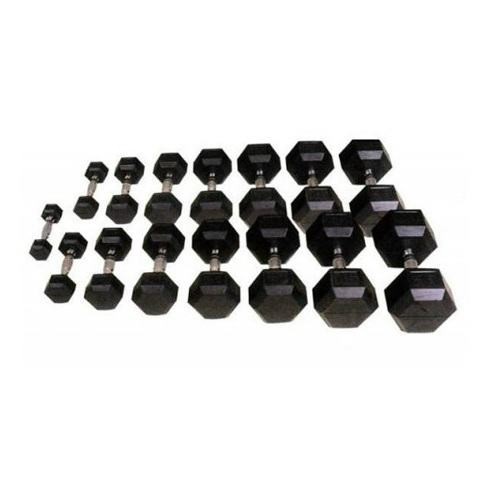 Шестигранные прорезиненные гантели Hexagon от 2.5 до 25