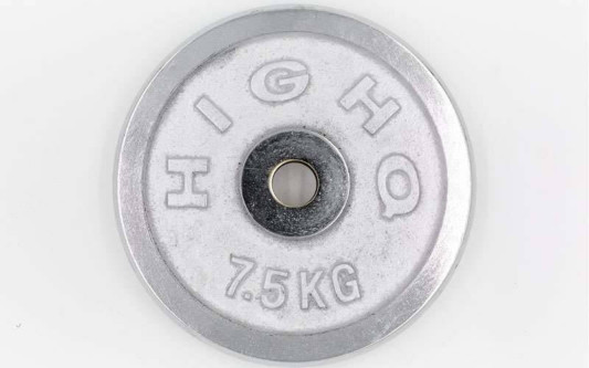 Блин (диск) хромированный d-30 мм HIGHQ SPORT TA-1453 7.5 кг