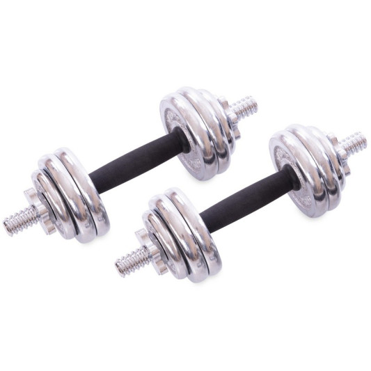 Набор гантелей разборные хромированные блины в пласт.кейсе 15 кг YORK FITNESS TA-80047-15
