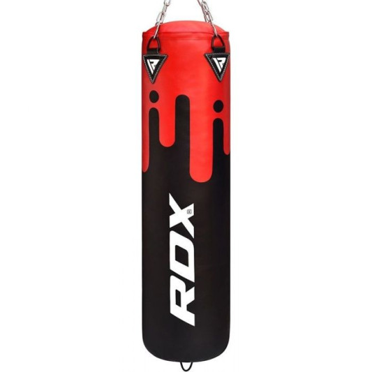 Боксерський мішок RDX Leather Black/Red 1.5 м 45-55 кг