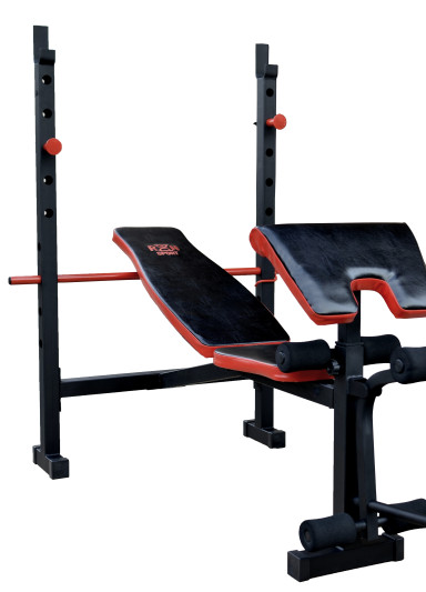 Скамья для жима ReadMeBlack + 4 грифа, 100 кг дисков RN-Sport