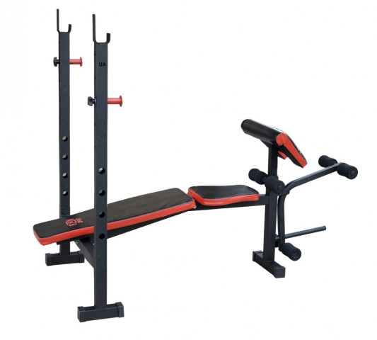 Скамья для жима ReadMeBlack + 4 грифа, 100 кг дисков RN-Sport