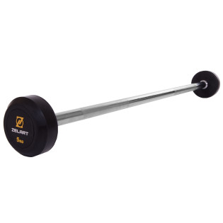 Штанга фиксированная прямая обрезиненная Rubber Coated Barbell Zelart TA-2685-5 5кг