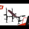 Многофункциональная скамья с тягой + Набор RN-Sport обрезиненных штанг и гантель на 83 кг