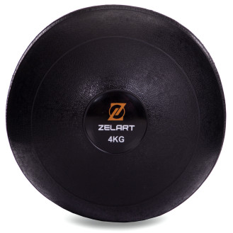 М'яч медичний слембол Slam Ball FI-2672-4 4 кг чорний