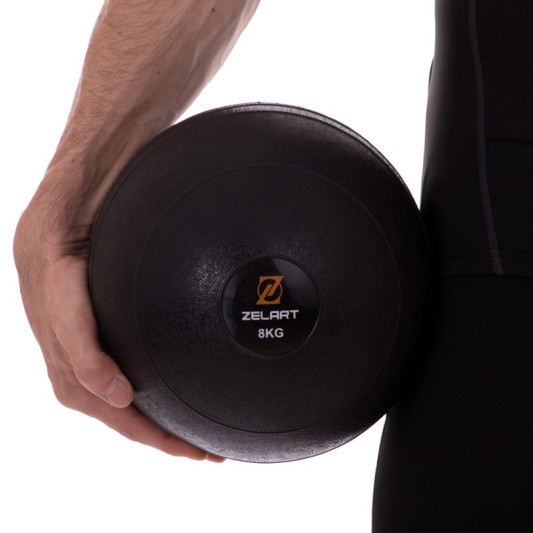 М'яч слембол для кросфіту та тренувань Slam Ball FI-2672-8 8 кг чорний