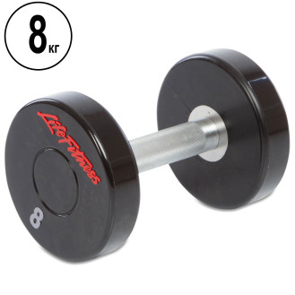 Гантель цельная профессиональная с полиуретановым покрытием 1 шт LIFE FITNESS SC-80081-8 1х8 кг