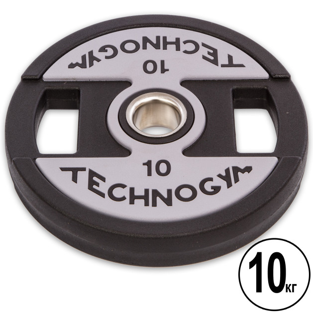 Бліни (диски) поліуретанові 2 Handle металева втулка d-51 мм TECHNOGYM TG-1837-10 10 кг чорний