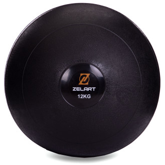 М'яч медичний слембол для тренувань Slam Ball FI-2672-12 12 кг чорний