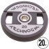 Блины (диски) полиуретановые с хватом и металлической втулкой d-51 мм TECHNOGYM TG-1837-20 20 кг черный