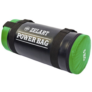 Мішок для фітнесу та тренувань FI-5050A-5 Power Bag 5 кг чорний-зелений