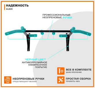 Турник на стену 5в1 Ajax