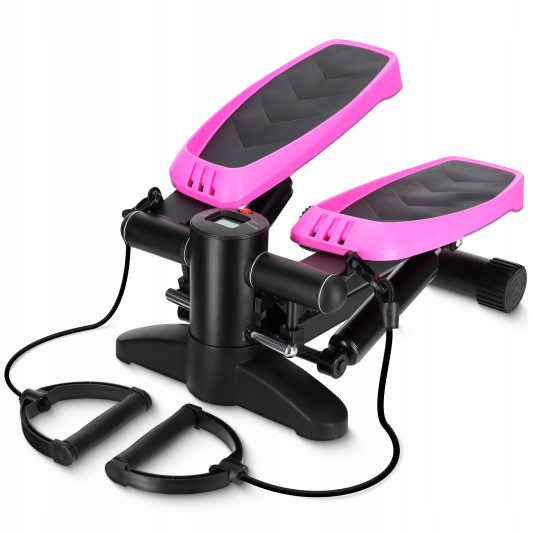Степпер (мини-степпер) 4FIZJO Evo с эспандерами Black/Pink