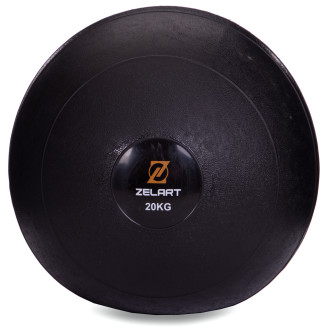 М'яч слембол для кросфіту та тренувань Slam Ball FI-2672-20 20 кг чорний