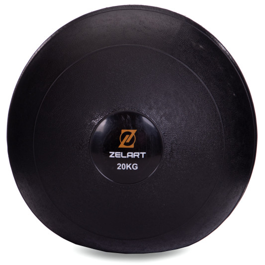 М'яч слембол для кросфіту та тренувань Slam Ball FI-2672-20 20 кг чорний