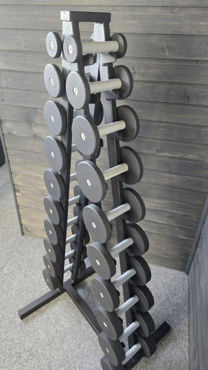 Ряд гантельный RN-Sport BLACK 1-10 кг со стойкой