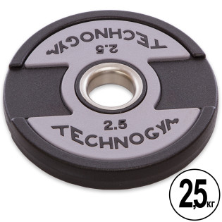 Бліни (диски) поліуретанові 2 Handle металева втулка d-51 мм TECHNOGYM TG-1837-2_5 2.5 кг чорний