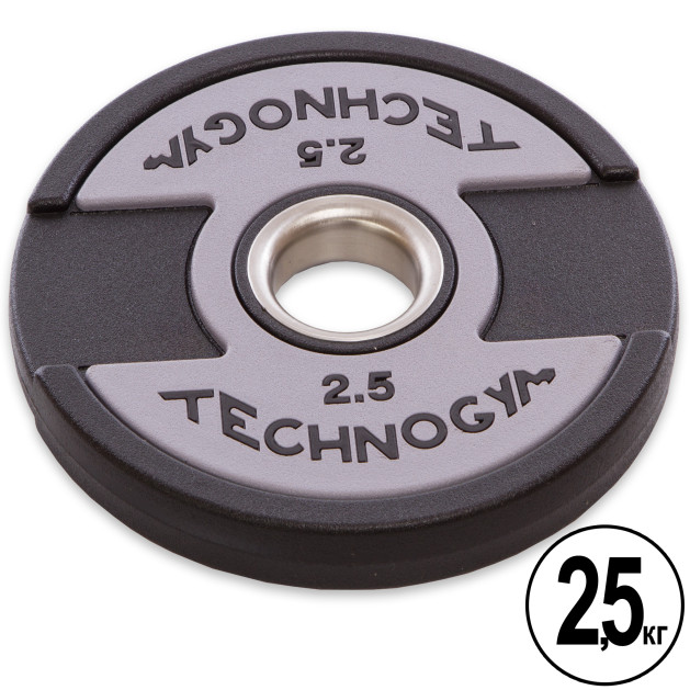 Блины (диски) полиуретановые 2 Handle металлическая втулка d-51 мм TECHNOGYM TG-1837-2_5 2.5 кг черный