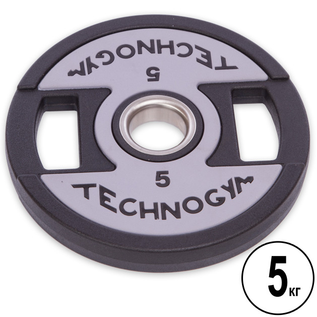 Бліни (диски) поліуретанові 2 Handle металева втулка d-51 мм TECHNOGYM TG-1837-5 5 кг чорний