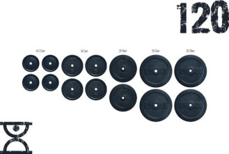 Набор блинов 120 кг (4х2.5, 4х5, 2х10, 2х15, 2х20) на гриф 25, 30, 50 мм