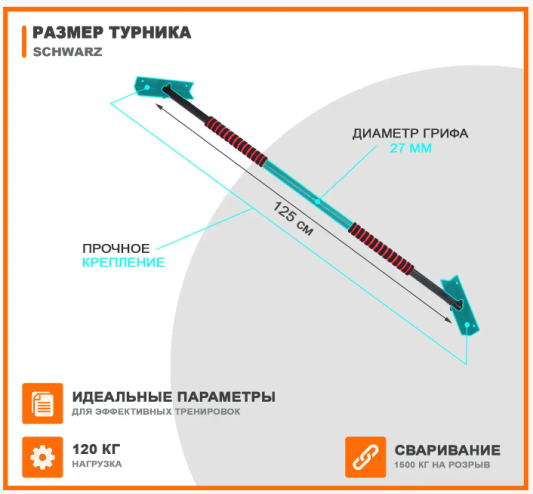 Турнік кутовий настінний Schwarz