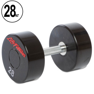 Гантель цельная профессиональная LIFE FITNESS SC-80081-28 1х28 кг
