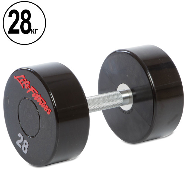 Гантель цільна професійна LIFE FITNESS SC-80081-28 1х28 кг