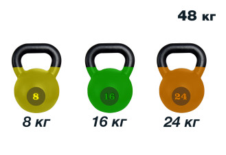 Комплект гирь чугунных, цветных RN-Sport 48 кг