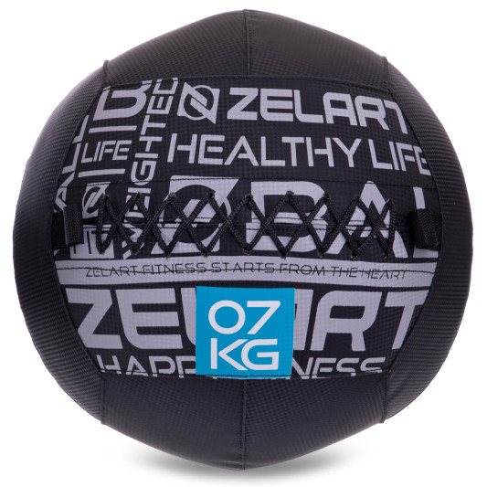 Мяч для кроссфита и тренировок воллбол Wall Ball FI-2637-7 7 кг черный